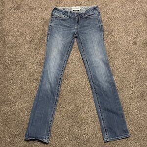 Ariat Real Denim Women’s Size 27XL Stretch Denim Mid Rise Straight Blue Jeans